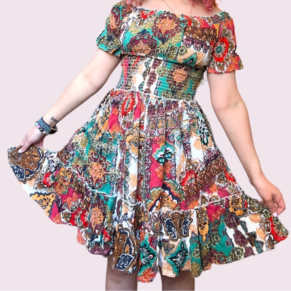 Hippie boho swing dress